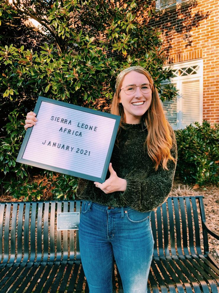 Elisabeth McDonnell will be heading off to Sierra Leone to work for Water4, which helps establish clean water in underserved communities.