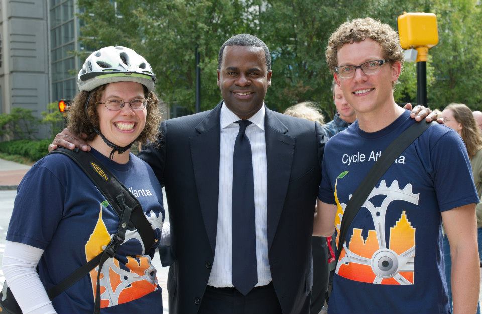 Dr. Kari Watkins, left, with Mayor Kaseem Reed and Dr. Christopher LeDentec