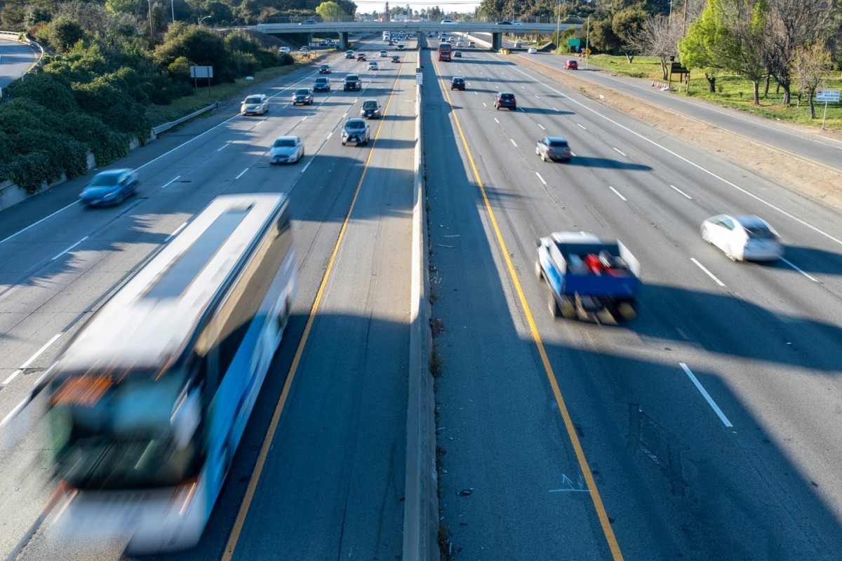 Cars on a highway