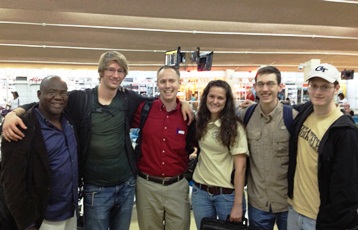 EWB Members, from left, Paul Nzomo (professional mentor), David Pudleiner, Louis Woofenden (mentor), Allie George, Trey Sides, Luke Bently