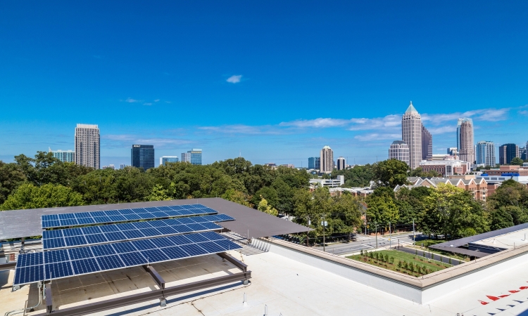 Solar panels on roof