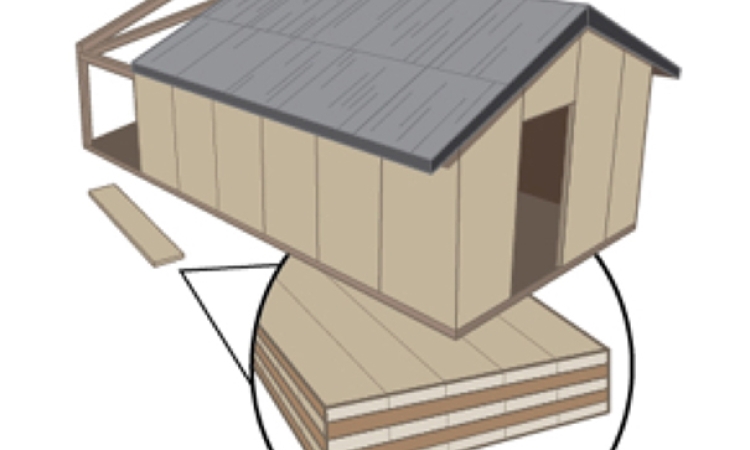 A drawing shows potential new temporary barracks for Army troops built with cross-laminated timber. Researchers Lauren Stewart and Russell Gentry have received funding from the U.S. Forest Service to create designs for the barracks. (Image Courtesy: Lauren Stewart)