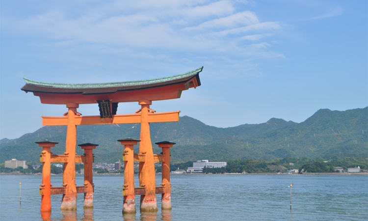 Students in the Japan Program on Sustainable Development traveled all over Japan during the first week of the program and saw some iconic landmarks, like this "floating" torii gate on the island Miyajima. The group includes students from Georgia Tech, Tokyo Tech in Japan, and faculty members from Tech’s College of Engineering. (Photo: Alexandra Akosa)