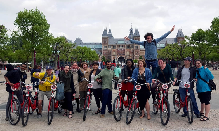 The Sustainable Transportation Abroad class outside the Rijksmuseum in Amsterdam.