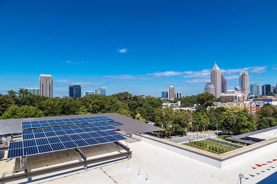 Solar panels on a roof