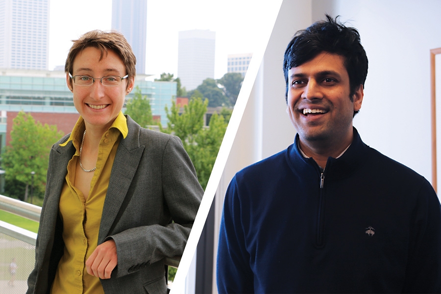 Chloe Arson and Phanish Suryanarayana, winners of CAREER awards from the NSF.