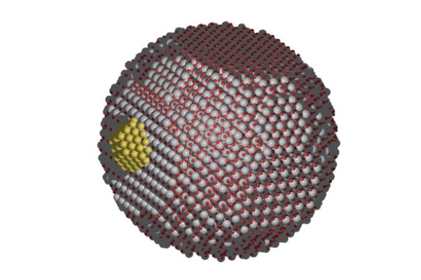 An illustration depicting chemical catalysis on surfaces and nanostructures. A new $2.8 million study led by School of Civil and Environmental Engineering Associate Professor Phanish Suryanarayana will harness the power of future supercomputers to understand the interactions that take place in these kinds of chemical reactions. (Image Courtesy: Andrew Medford)