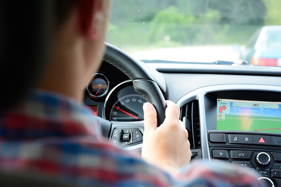 Young person driving