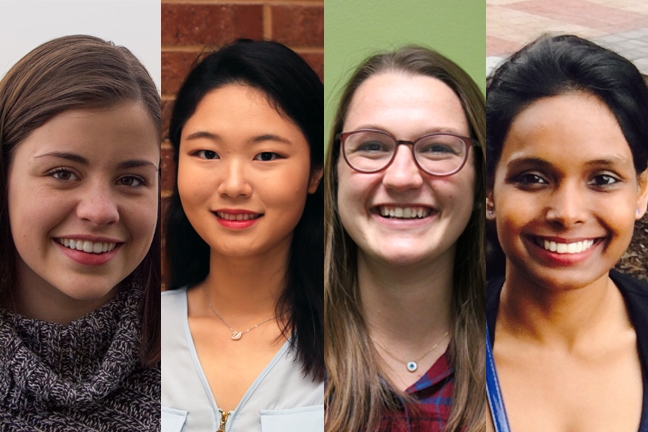 WTS Atlanta Chapter scholarship winners Michelle Henriques, Susan Jin, Becca Kiriazes and Abhilasha Saroj.